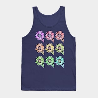 Bright sunflower block print Tank Top